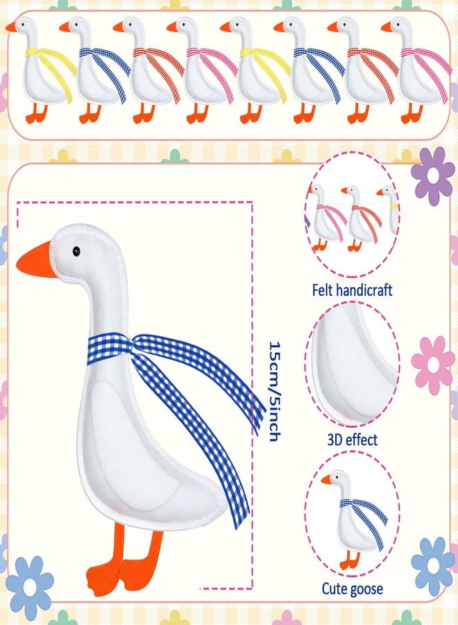 اودين لافتة أوزة مرحة من اللباد من أودين، قطعة واحدة، بتصميم أوزة، جاهزة لإعادة الاستخدام، ثلاثية الأبعاد، لتزيين حفلات استقبال المولود الجديد وأعياد الميلاد، بنقشة مربعات، لافتة معلقة لأعياد ميلاد الأولاد والبنات، زينة دعائم تصوير مستوحاة من حيوانات المزرعة - Image 2